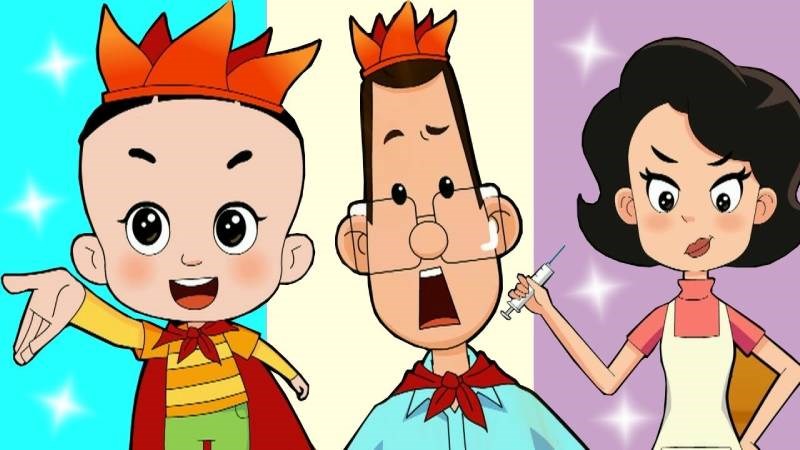 Cả gia đình của bố đầu nhỏ con đầu to
