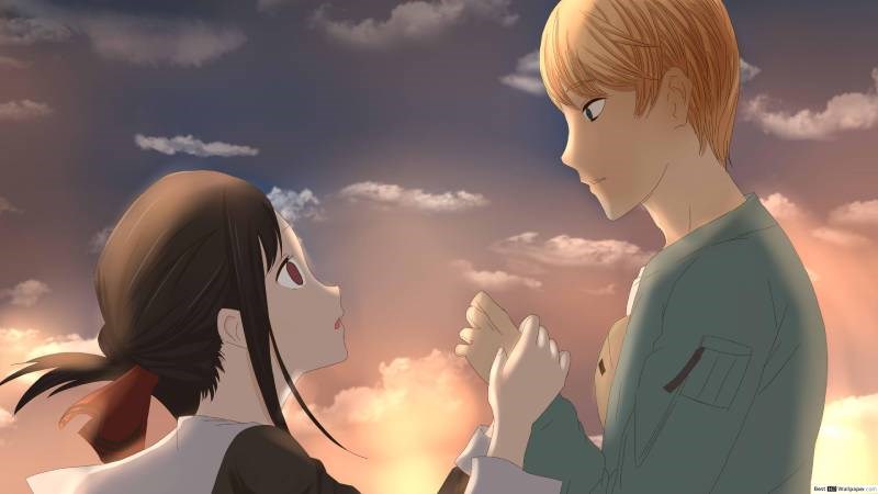 Shirogane Miyuki (phải) và Shinomiya Kaguya (trái)