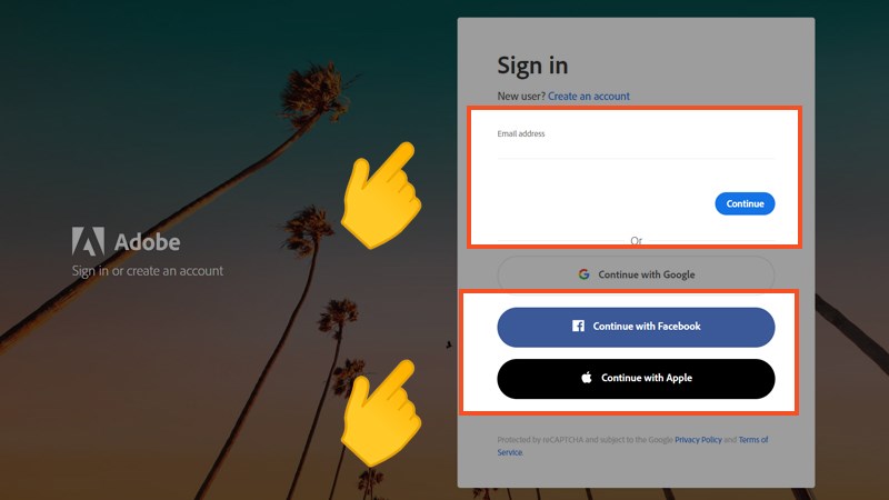 Xác nhận danh tính bằng cách chọn Sign in