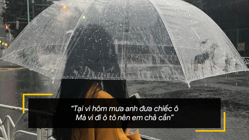 Trời mưa thì mặc áo mưa. Nếu em không thích, anh cưa bằng trời