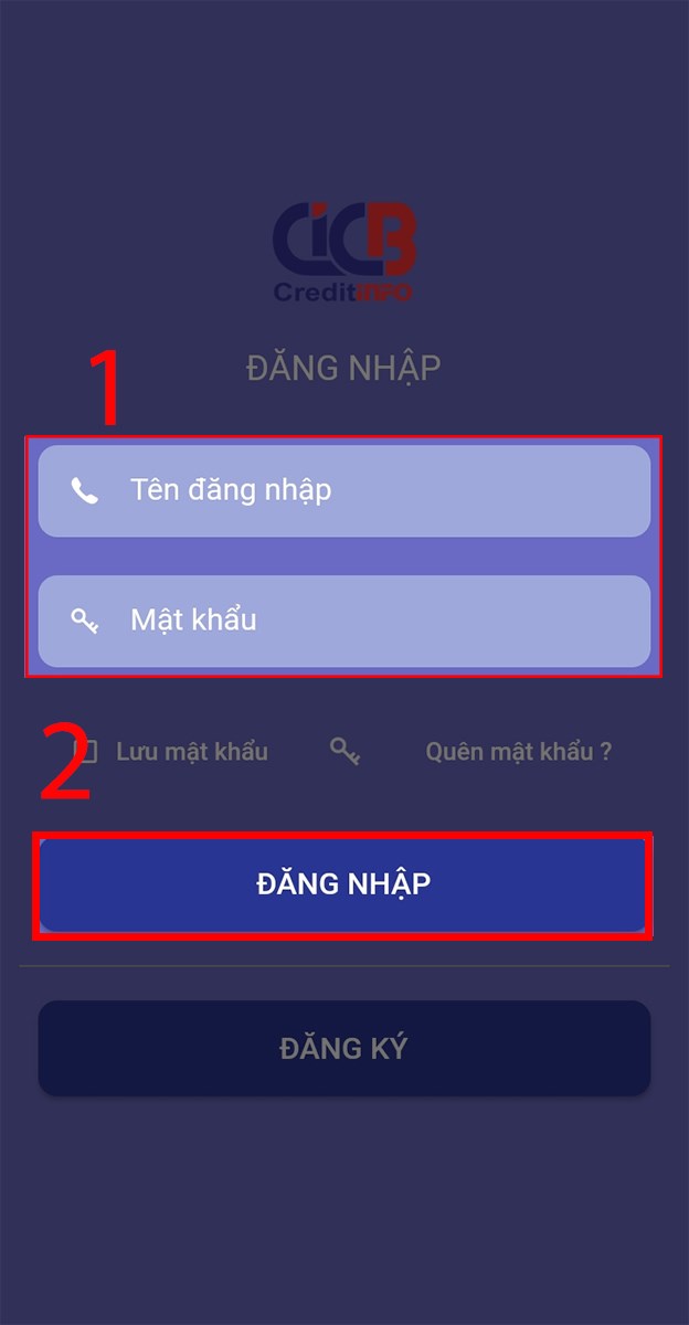 Đăng nhập ứng dụng