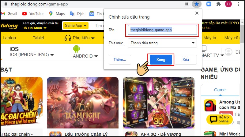 Nhập tên và chọn vị trí bạn muốn lưu