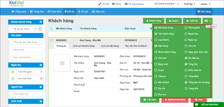 KiotViet: Phần mềm quản lý khách hàng