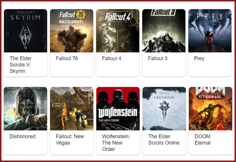 Một số game ti&ecirc;u biểu của Bethesda