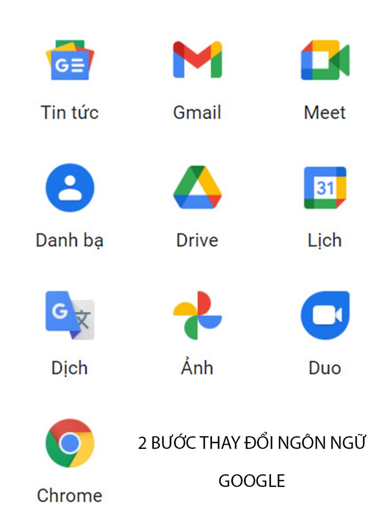 Thay đổi ngôn ngữ tài khoản Google