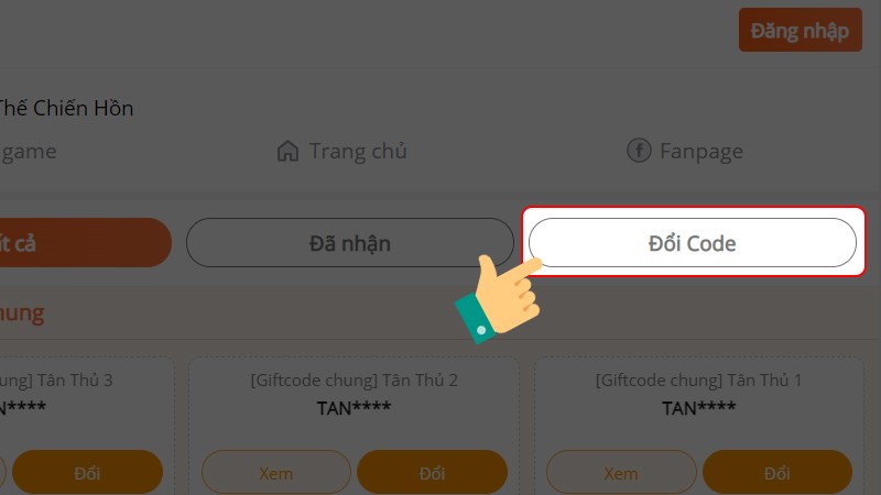 Vào đổi code Vào đổi code