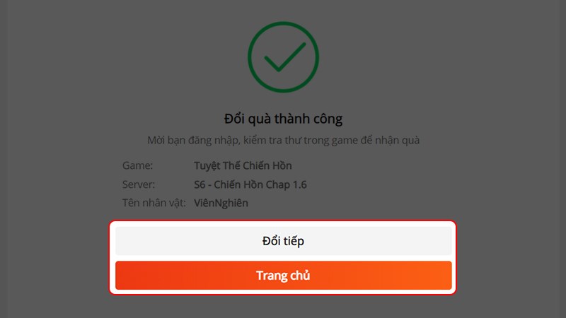 Đổi thành công Đổi thành công