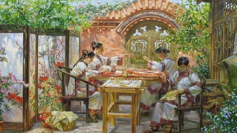 ô gái trẻ chưa chồng sẽ trưng bày các vật dụng nghệ thuật do tự tay mình tạo nên để thể hiện sự khéo của bản thân