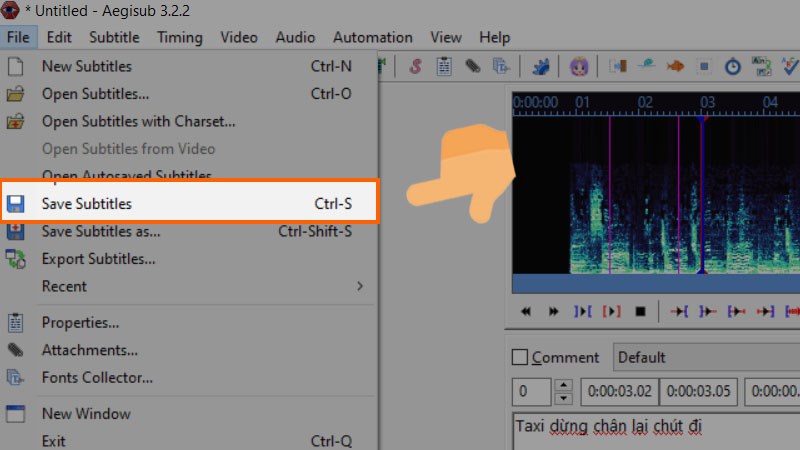 Lưu video bằng cách chọn File > Save Subtitles