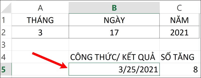 Nhấn phím Enter và kiểm tra kết quả.