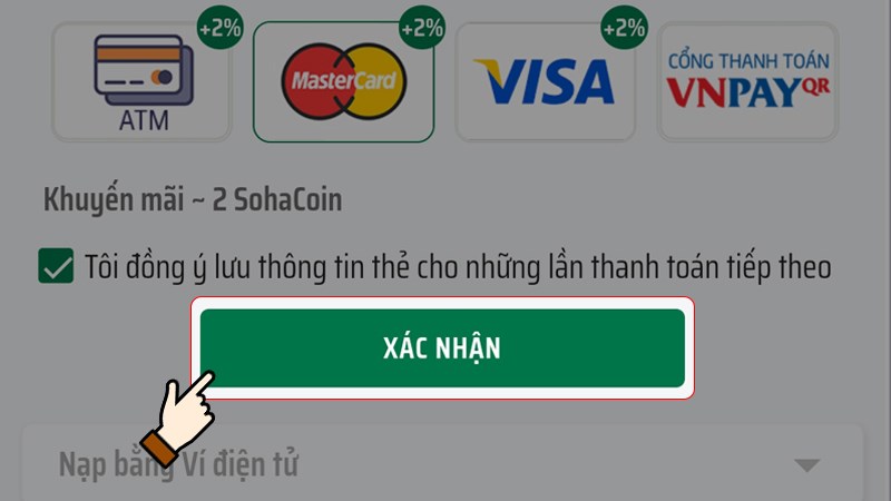 Nhấn Xác nhận Nhấn Xác nhận