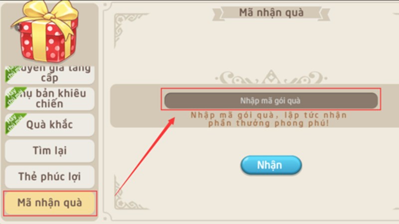 Nhập code