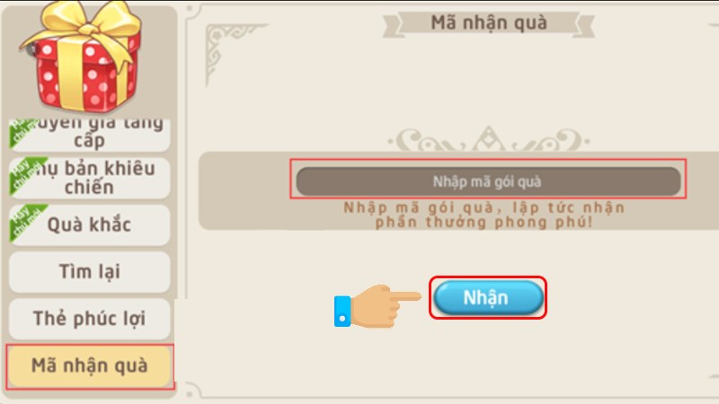 Nhấn Xác nhận