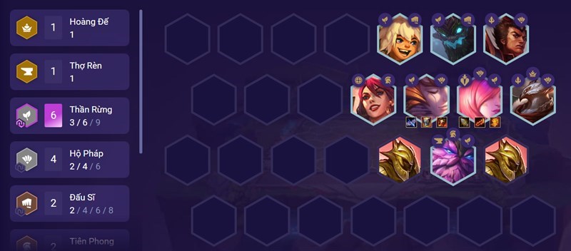 Đội h&igrave;nh Thần Rừng Hộ Ph&aacute;p DTCL M&ugrave;a 4.5