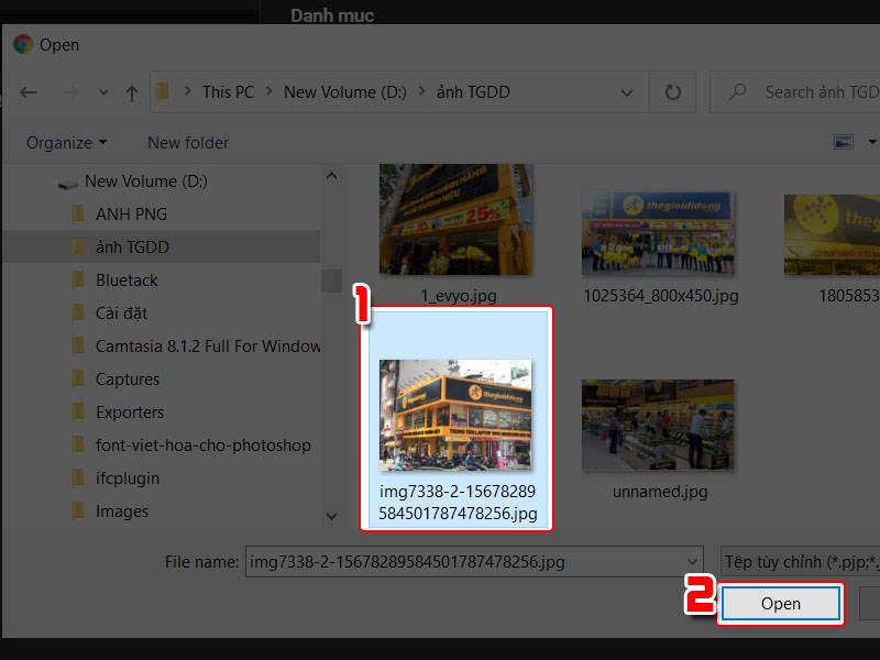 Chọn v&agrave; mở ảnh