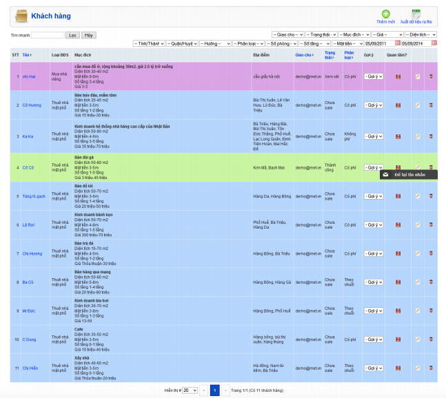 Phần mềm quản lý bất động sản CRM.RNET.VN