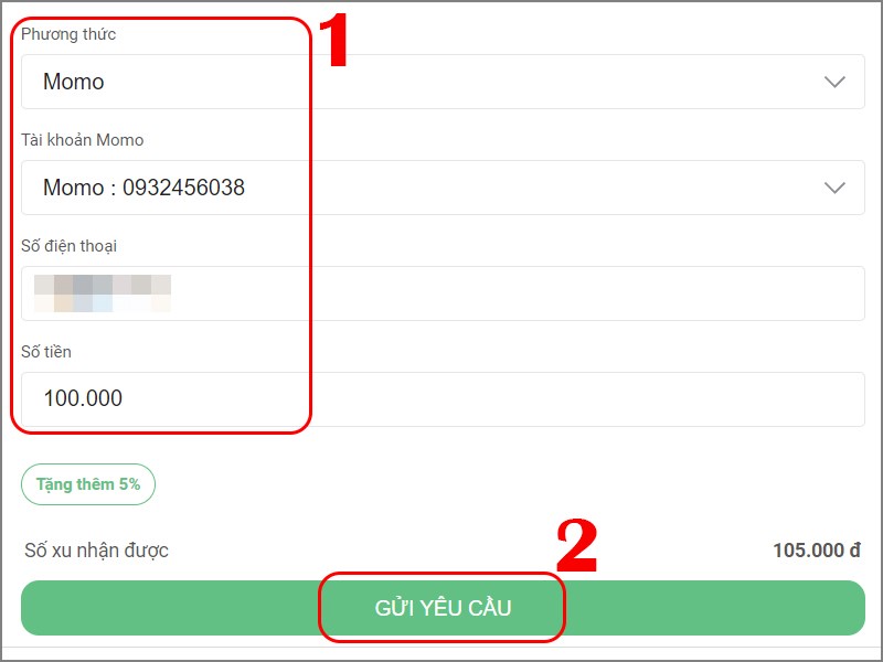 Nhập th&ocirc;ng tin 