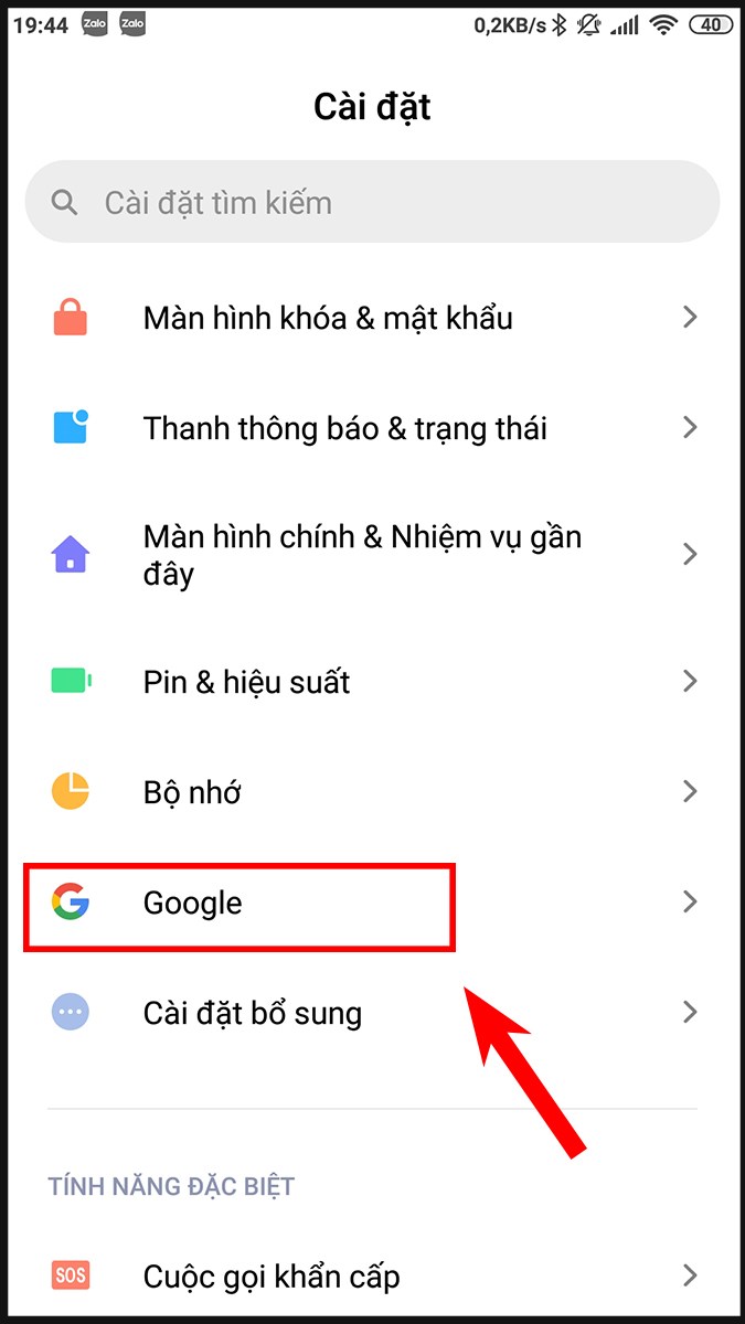 Chọn Google