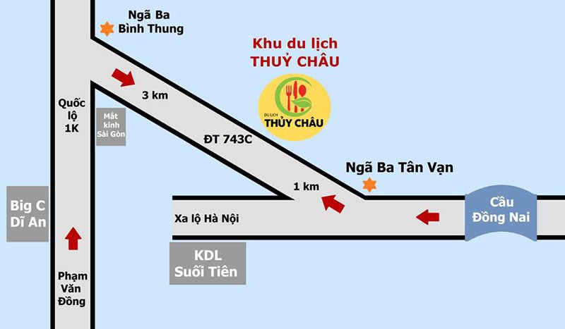 Bản đồ đi đến khu du lịch Thủy Châu