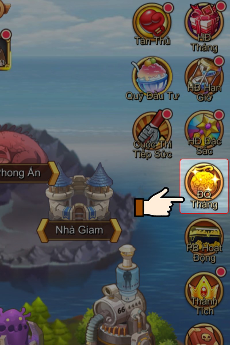 Nhấn chọn mục ĐQ tháng