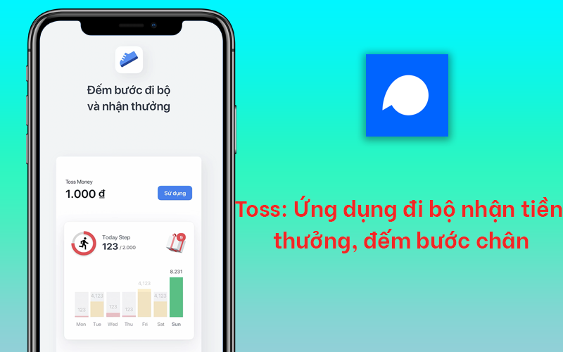 Cách dùng app Toss đếm bước chân đi bộ kiếm tiền thưởng