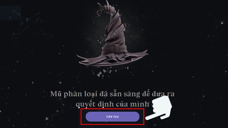 Nhấn vào mục Tiêp tục