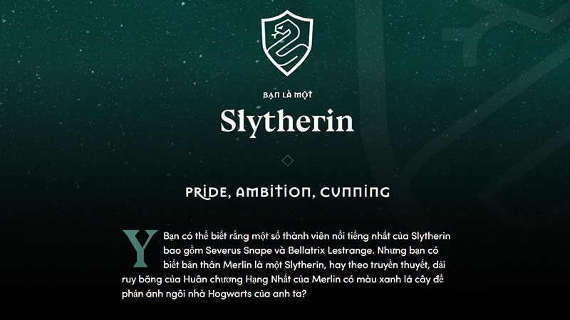 Biết được mình thuộc nhà nào trong Harry Potter