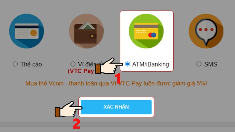 Nhấn chọn mục ATM/ iBanking > Chọn Xác nhận