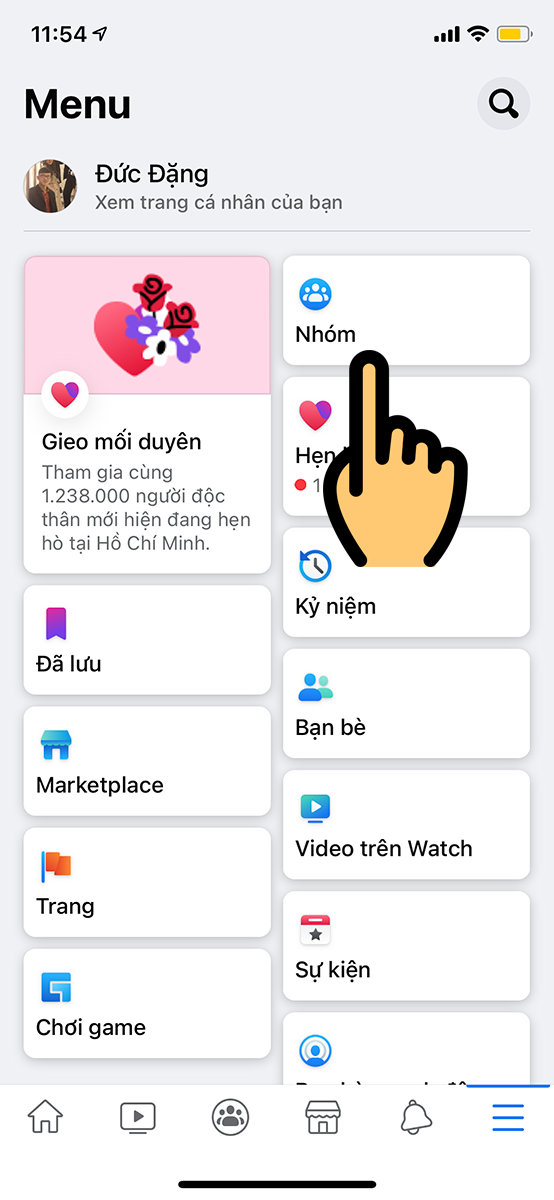 Nhấn v&agrave;o biểu tượng dấu 3 gạch ngang