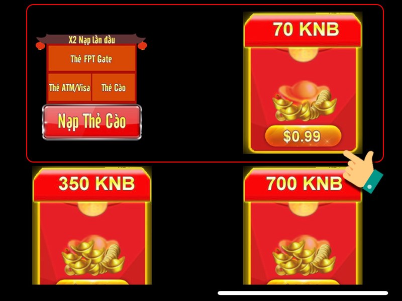 Chọn g&oacute;i nạp