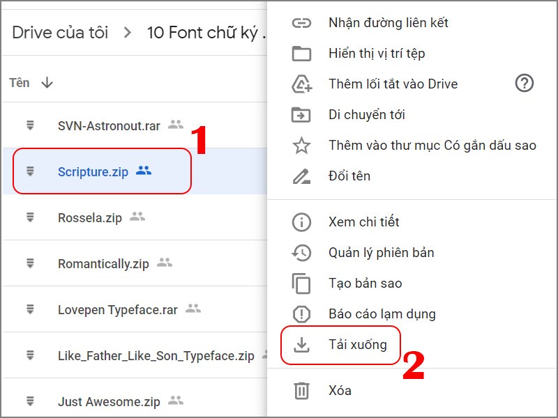 Tải font chữ ký