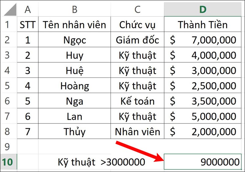 Nhấn&nbsp;Enter&nbsp;để hiển thị kết quả.
