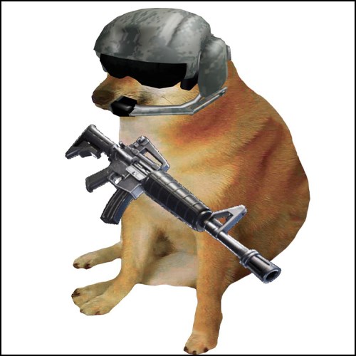 Meme chó cầm súng 8