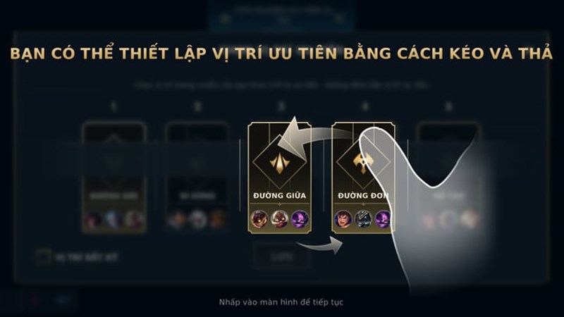 Thay đổi thứ tự cho các vị trí ưu tiên