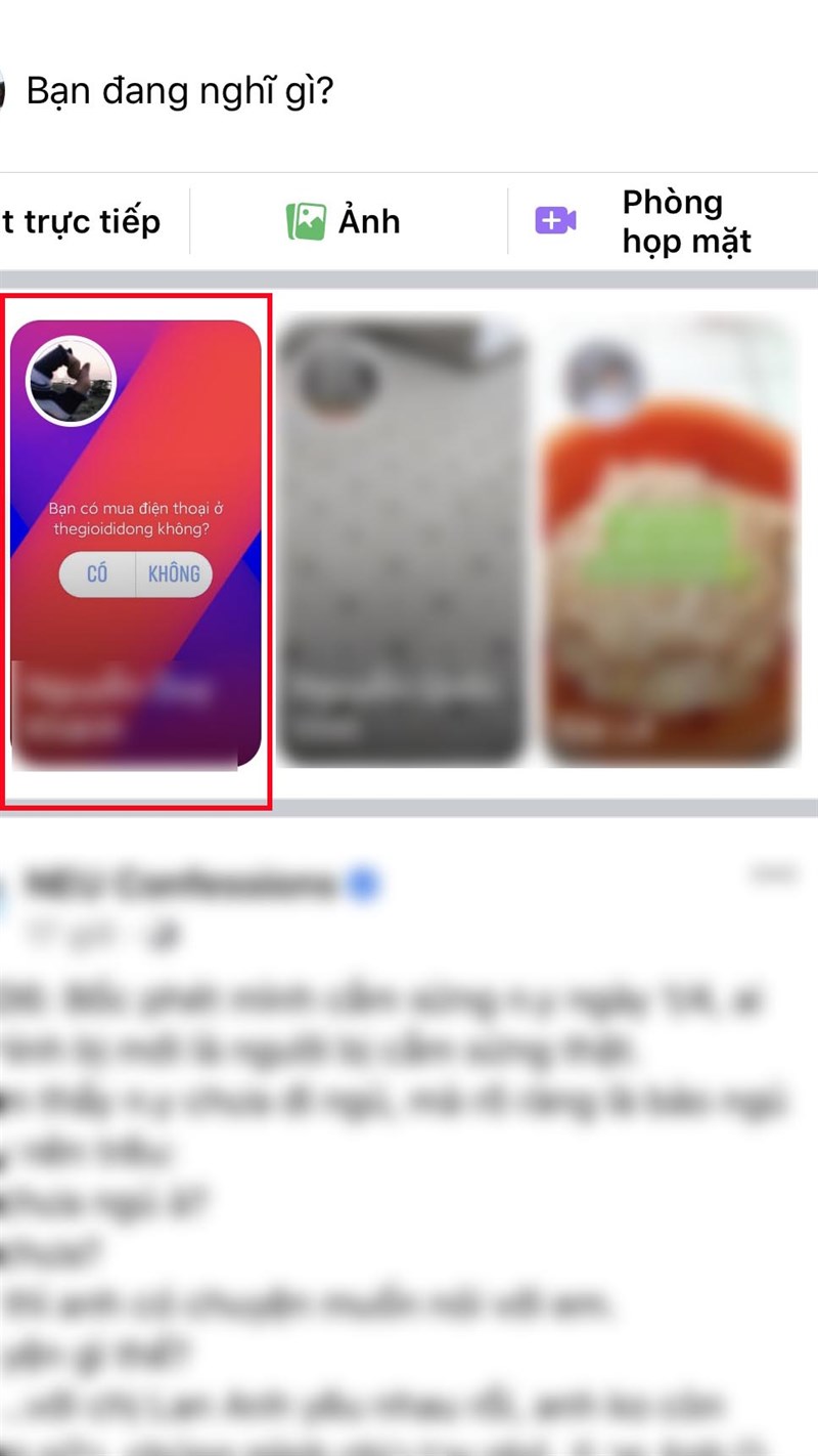 Mở ứng dụng Facebook, nhấn vào tin của bạn bè mà bạn muốn trả lời câu hỏi