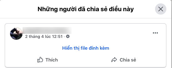 Tại mục Những người đã chia sẻ điều này, sẽ hiển thị danh sách những người đã chia sẻ bài viết hoặc ảnh của bạn