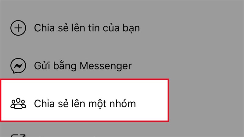 Chọn Chia sẻ lên một nhóm