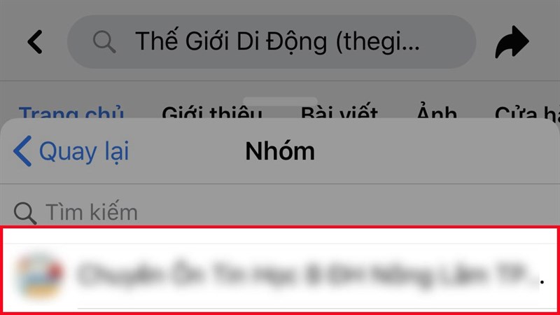 Chọn nhóm mà bạn muốn chia sẻ bài viết