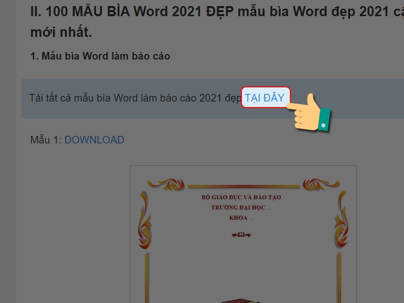 Tổng hợp 100 mẫu bìa Word đẹp miễn phí mới nhất - tải miễn phí