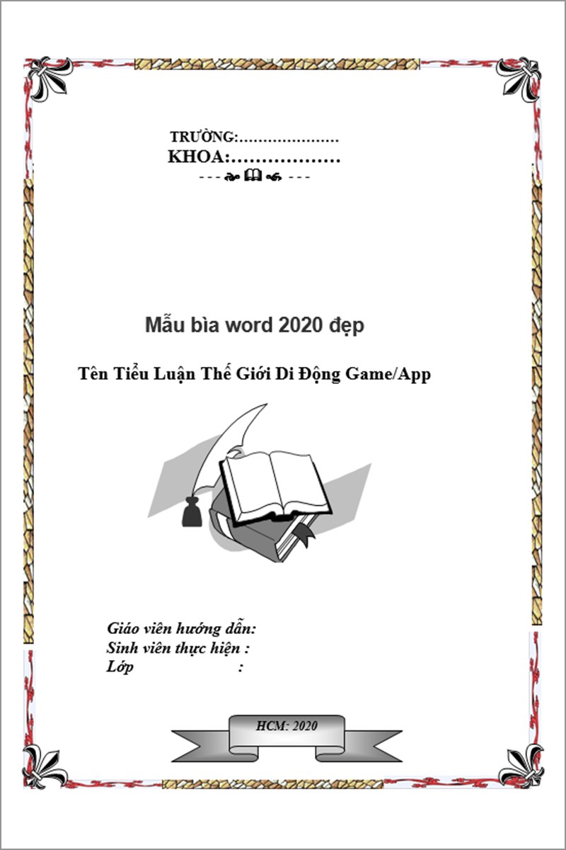 Mẫu bìa word 2020 mẫu số 2