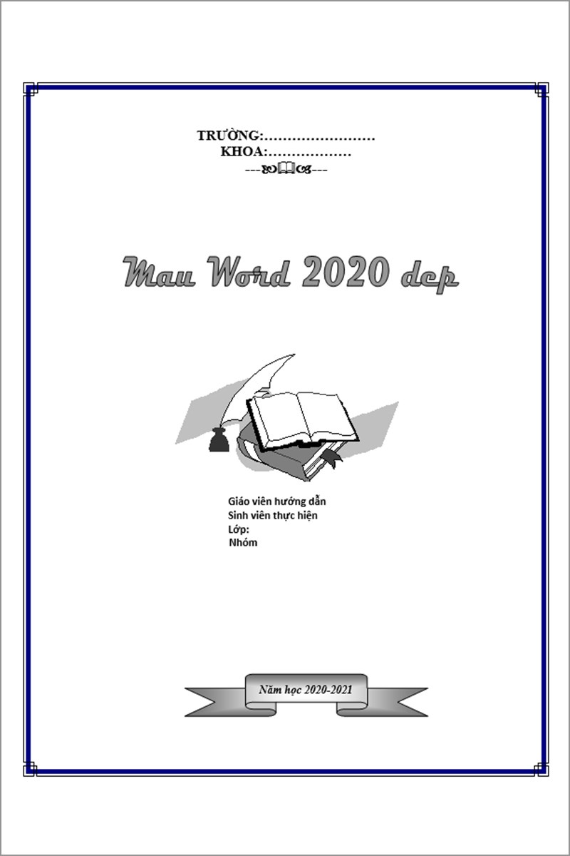 Mẫu bìa word 2020 mẫu số 5