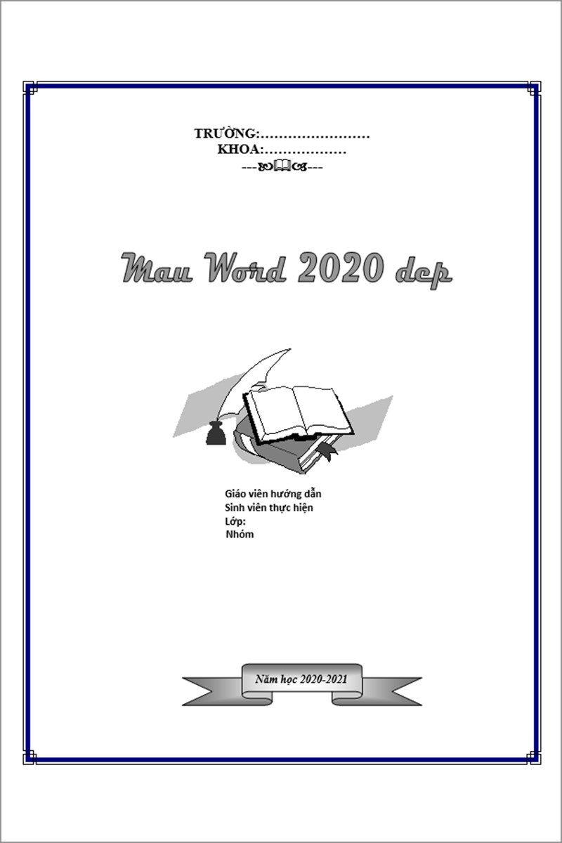 Mẫu bìa word 2020 mẫu số 2