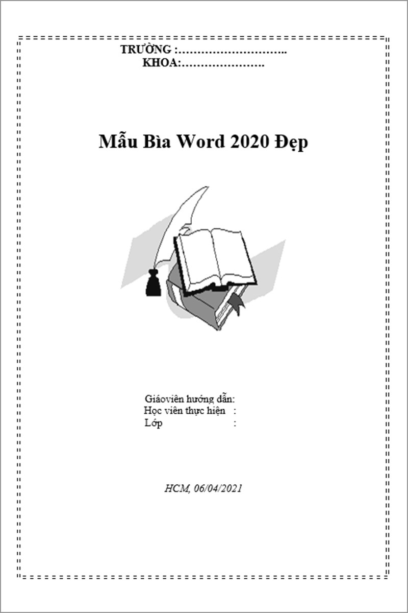 Mẫu bìa word 2020 mẫu số 6