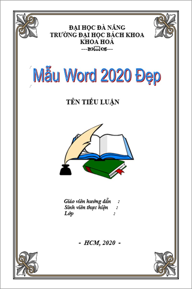 Mẫu bìa word 2020 mẫu số 4