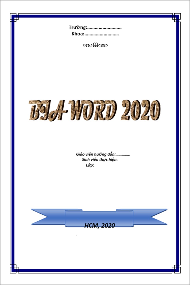 Mẫu bìa word 2020 mẫu số 8