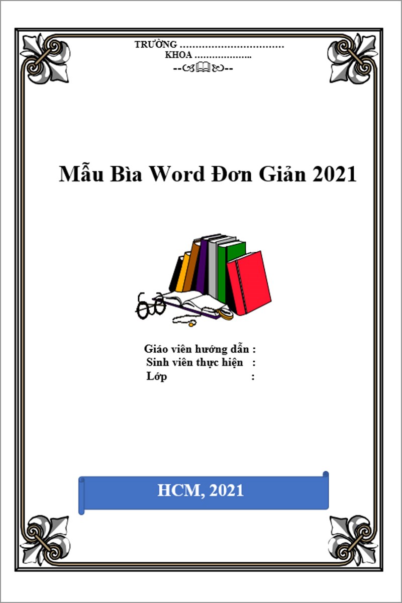 Mẫu bìa word đơn giản 2021 mẫu số 2