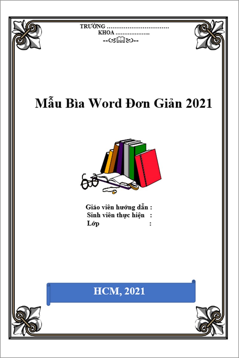 Mẫu bìa word 2020 mẫu số 9