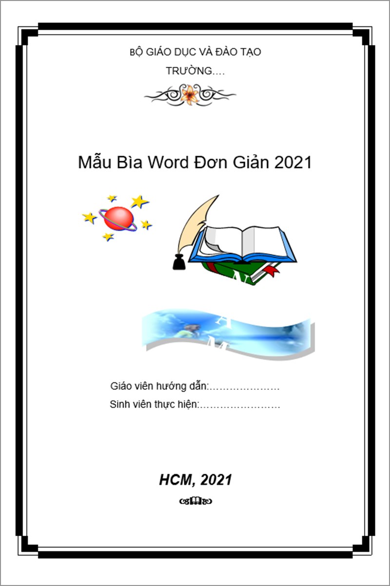 Mẫu bìa word đơn giản 2021 mẫu số 1