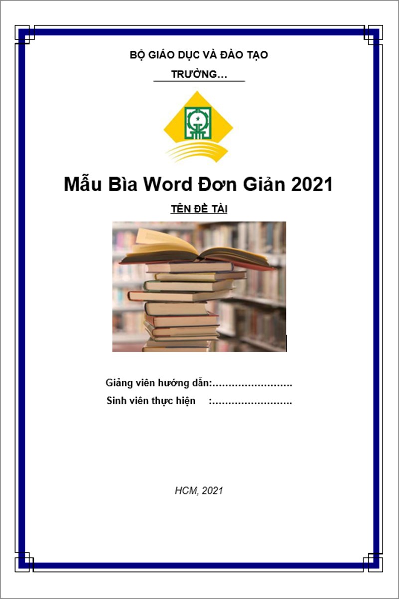 Mẫu bìa word đơn giản 2021 mẫu số 5