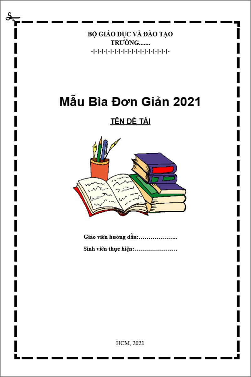 Mẫu bìa word đơn giản 2021 mẫu số 6